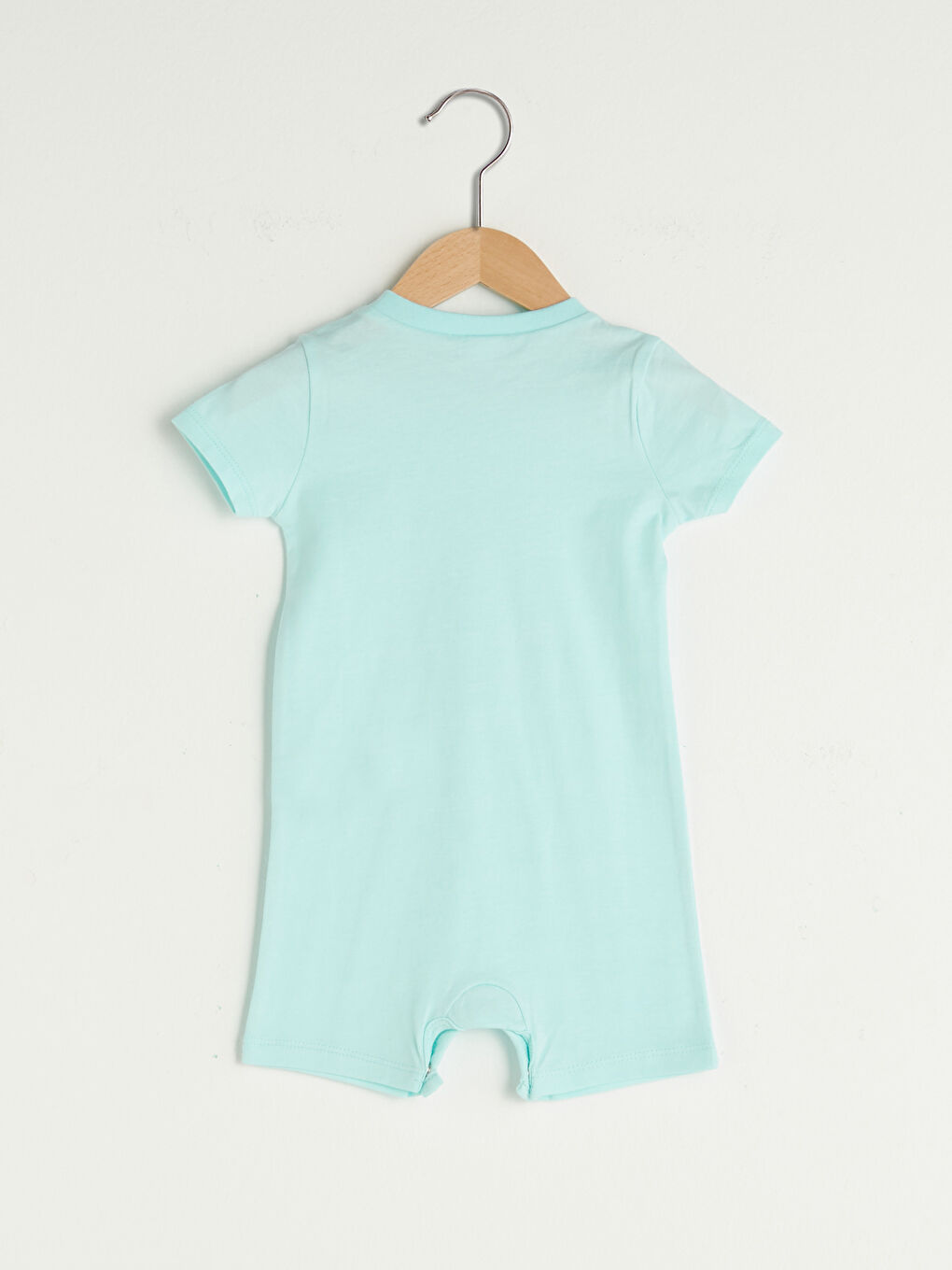 Turkuaz Bisiklet Yaka Kısa Kol Baskılı Pamuklu Erkek Bebek Tulum-1