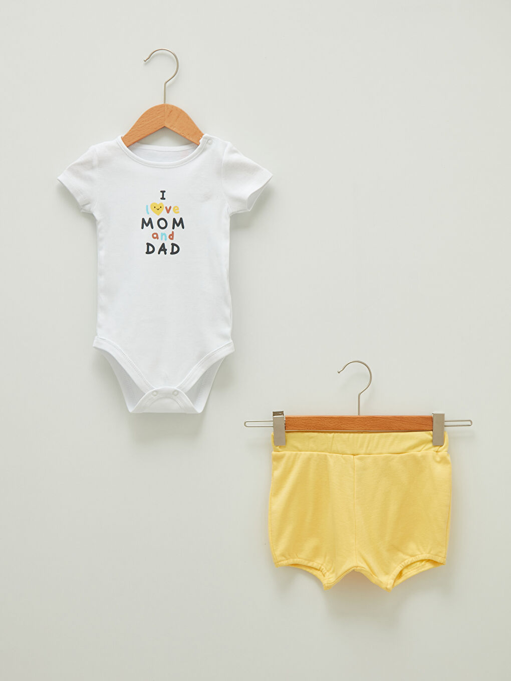 Ensemble 2 Pièces Bébé Garçon Imprimé Coton Body à Boutons-Pression et Short Manches Courtes Col Rond