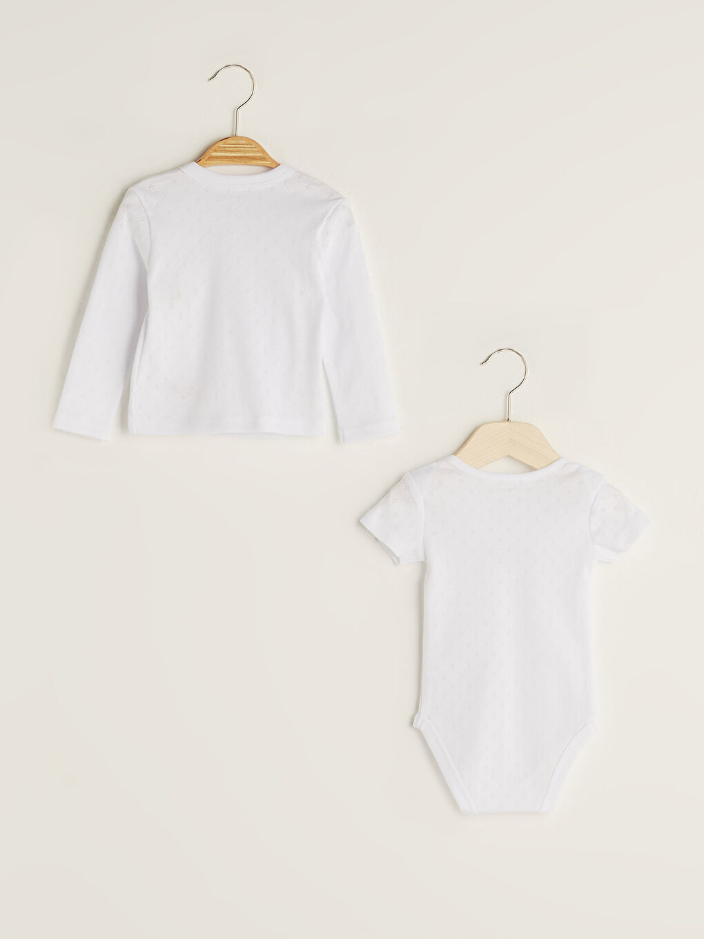 Beyaz Baskılı Unisex Bebek Hastane Çıkış Seti-2