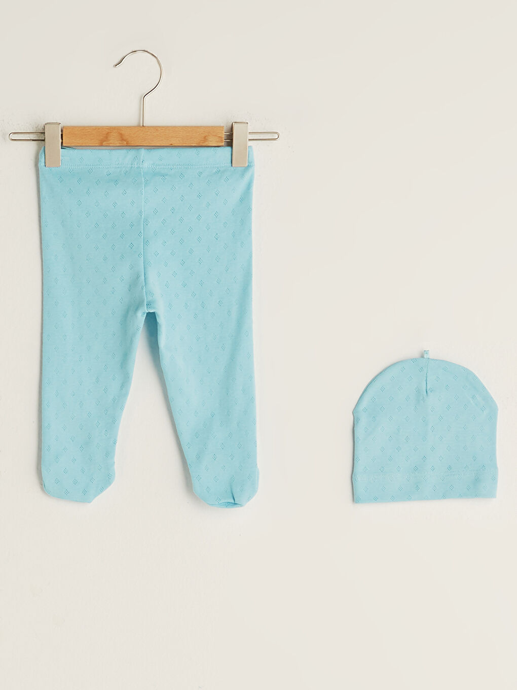 Beyaz Baskılı Unisex Bebek Hastane Çıkış Seti-4