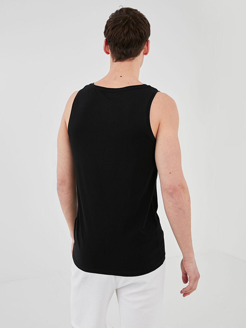 Tiskana Pamučna Majica Bez Rukava s Okruglim Izrezom za Muškarce-2