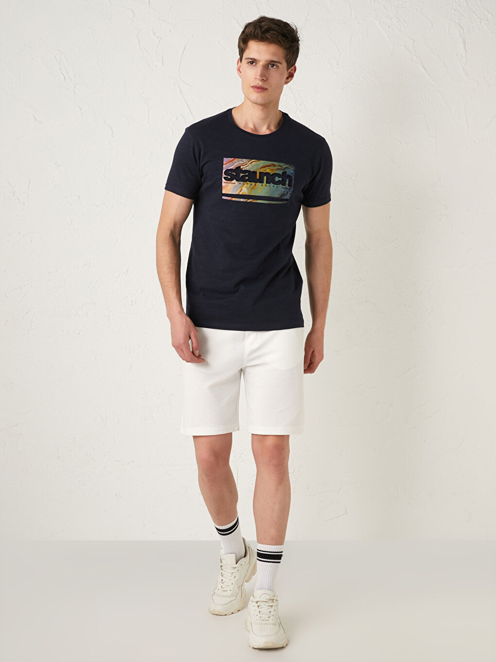 Crew Neck Short Sleeve Printed Combed Cotton Men's T-shirt-3