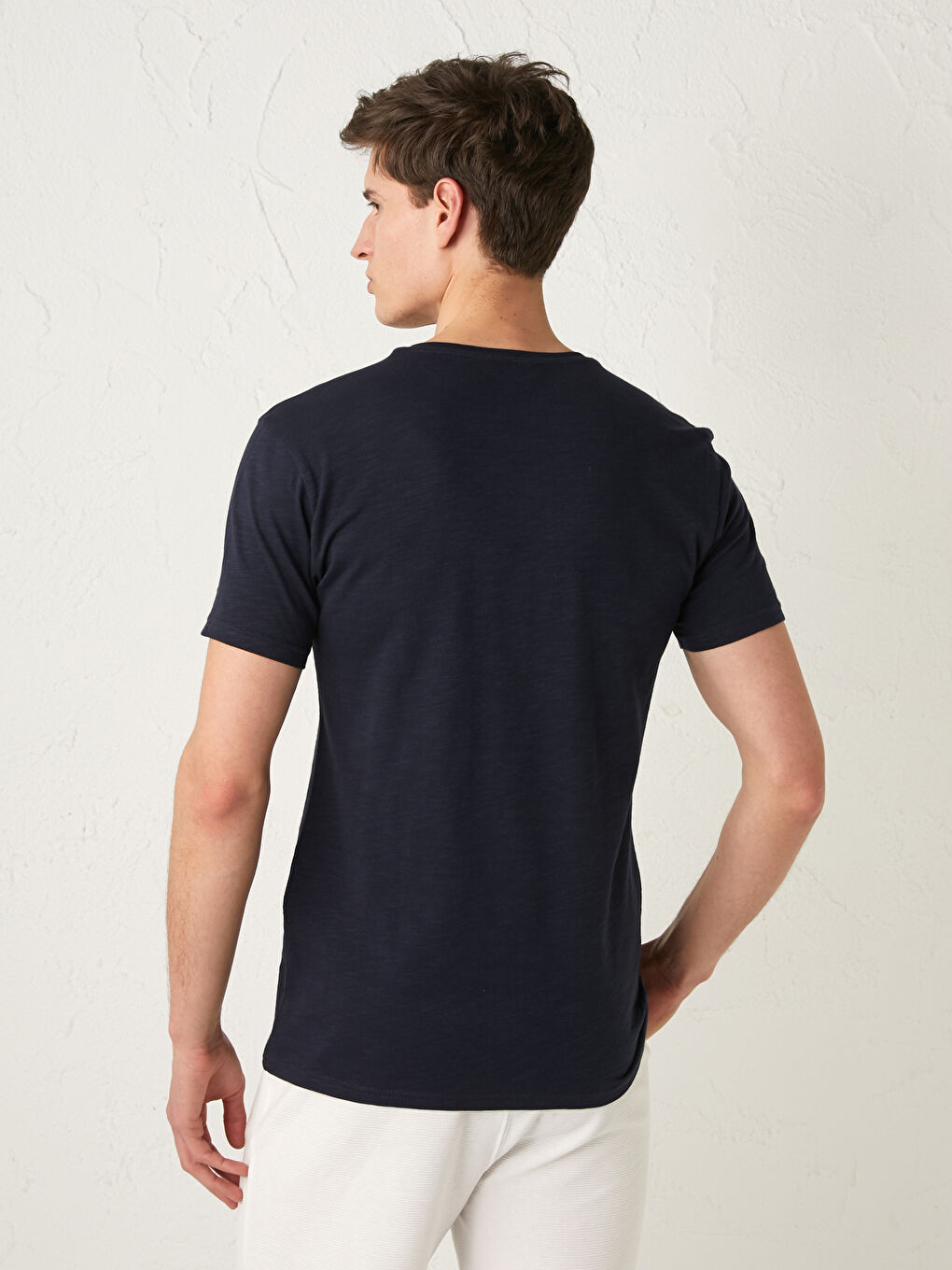 Crew Neck Short Sleeve Printed Combed Cotton Men's T-shirt-4