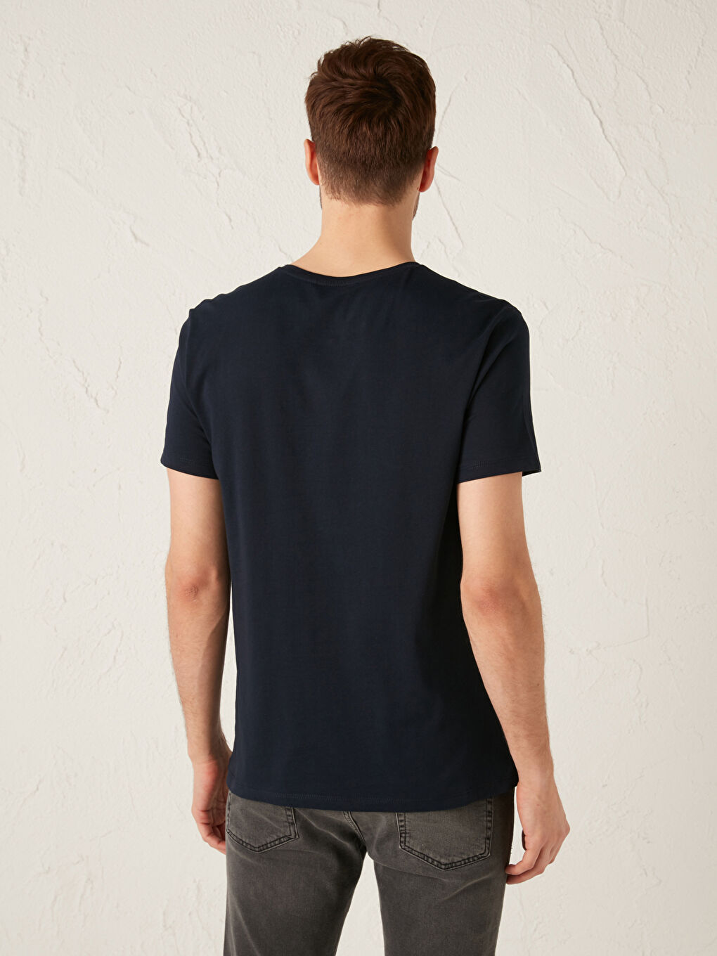 Crew Neck Short Sleeve Printed Combed Cotton Men's T-shirt-2