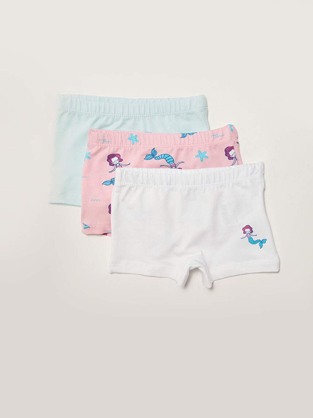 Elastic Waist Printed Cotton Baby Girl Boxer 3 Pieces