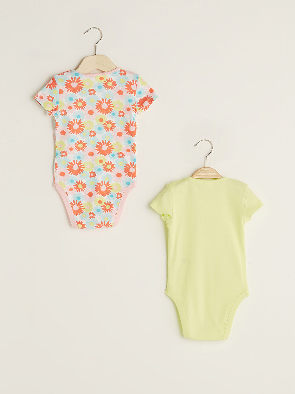 Body Bébé Fille Imprimé Col Rond Manches Courtes Avec Fermeture à Pression Lot de 2-1