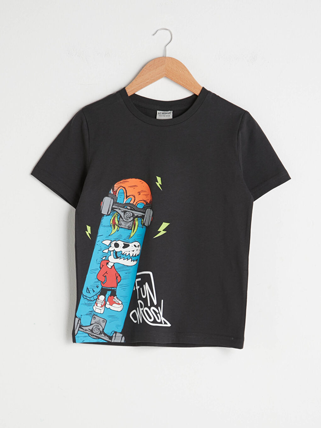 Crew Neck Printed Short Sleeve Cotton Boy T-shirt