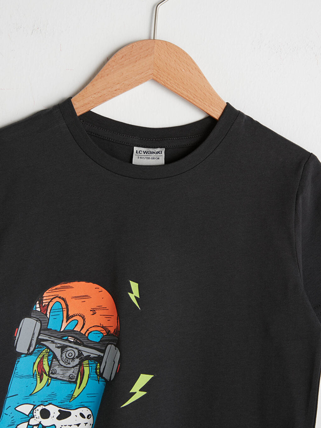 Crew Neck Printed Short Sleeve Cotton Boy T-shirt-2