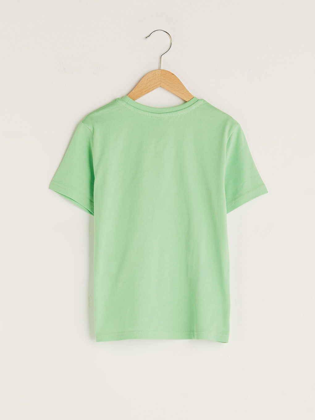 Yeşil Bisiklet Yaka Hologram Baskılı Kısa Kollu Erkek Çocuk Tişört-1