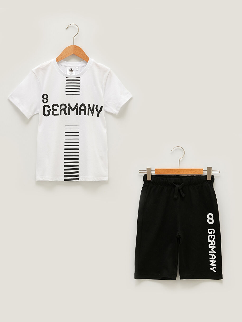 Crew Neck UEFA EURO 2020 Germany Printed Short Sleeve Boy T-Shirt and Shorts