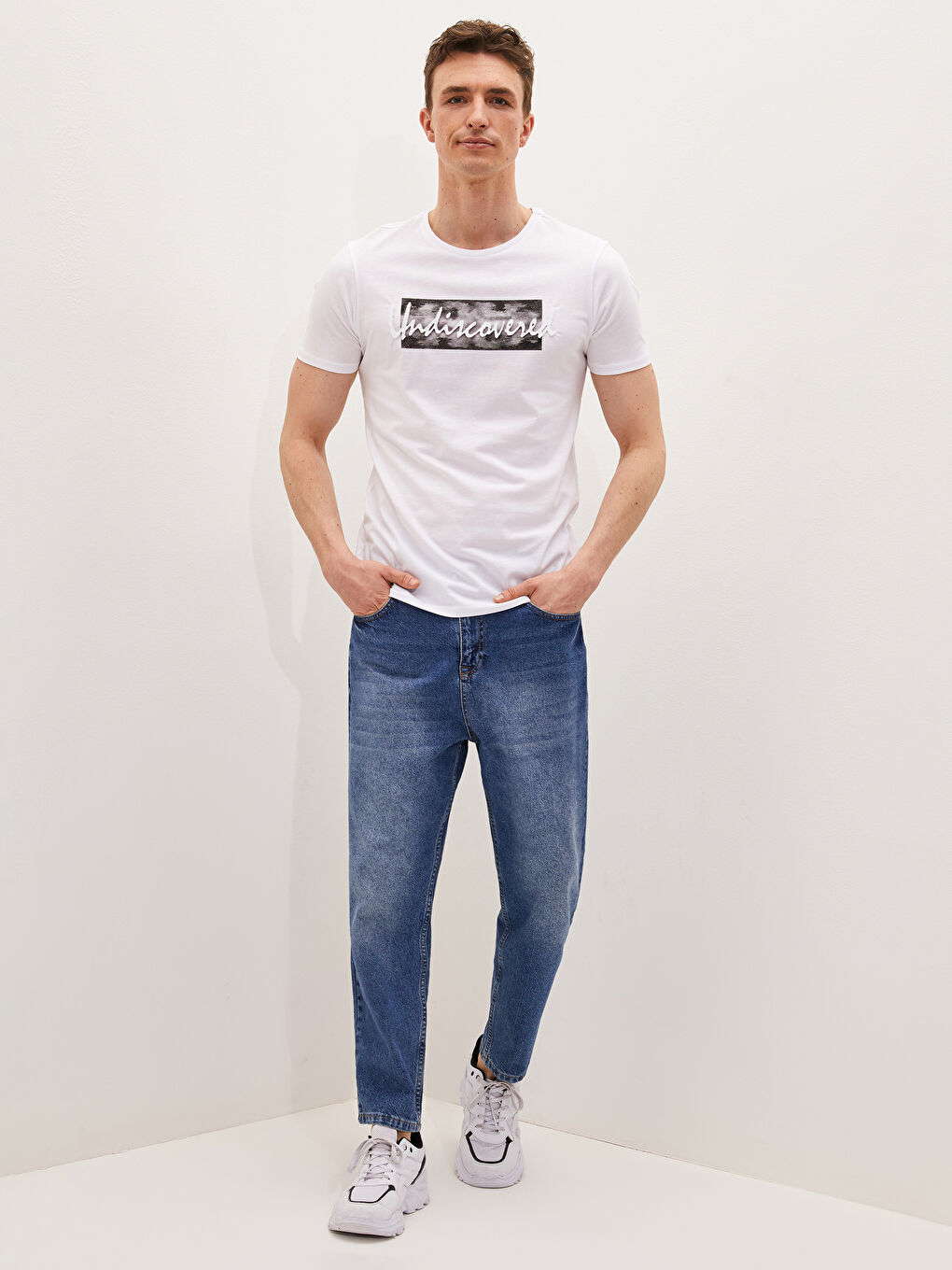 Crew Neck Short Sleeve Printed Combed Cotton Men's T-shirt-3