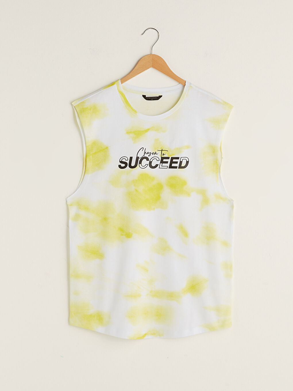 تيشيرت بدون أكمام مطبوع قطن ياقة دائرية للرجال-5