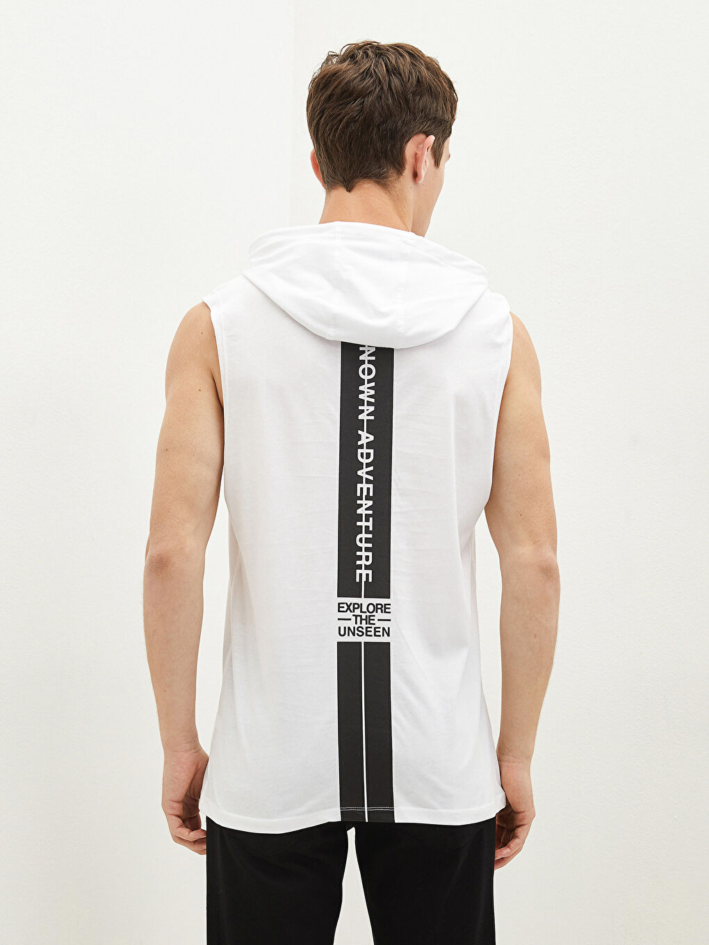 Hooded Printed Jersey Men's Sleeveless T-Shirt-4