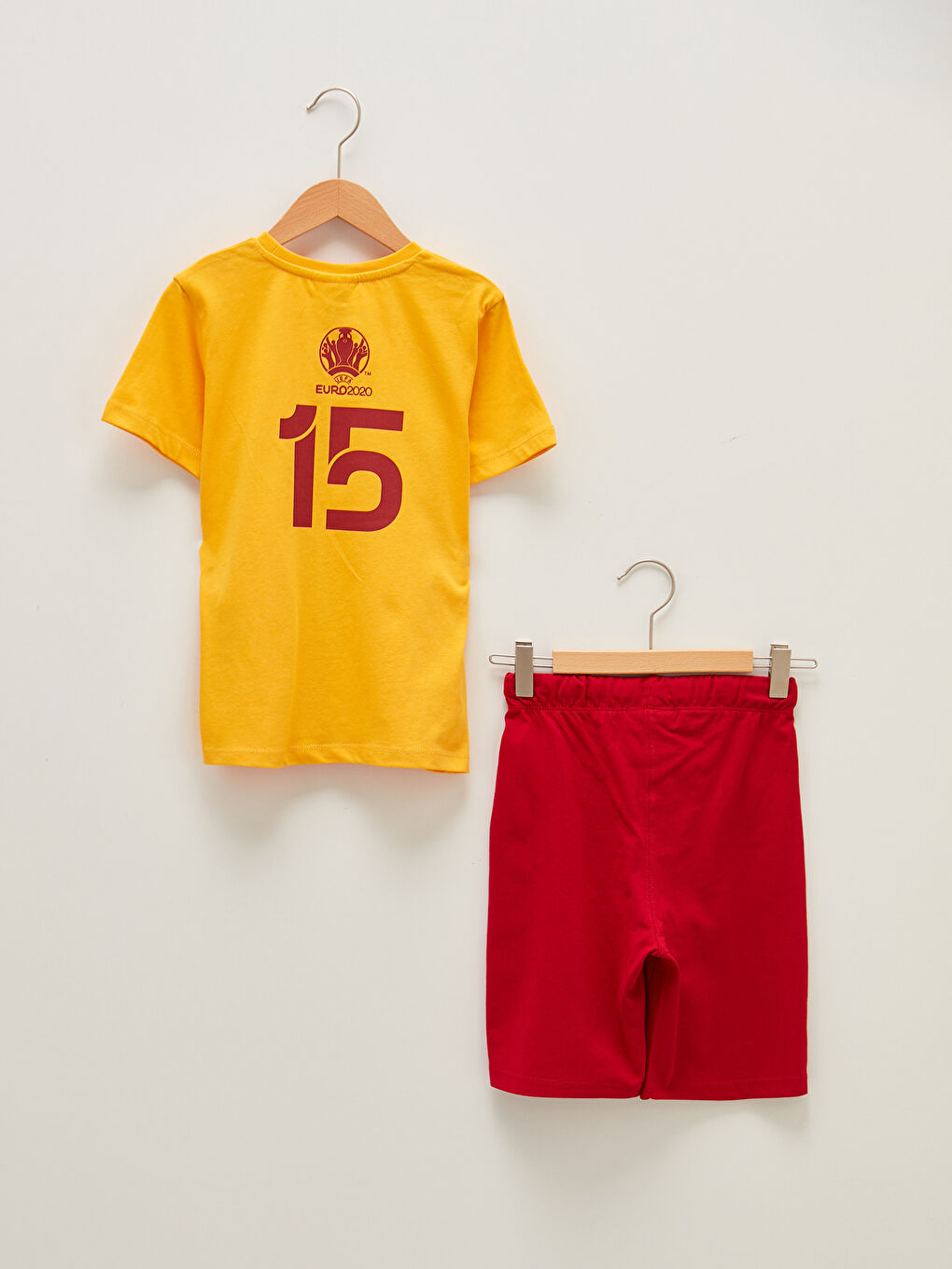 Crew Neck UEFA EURO 2020 Spain Printed Short Sleeve Boy T-Shirt and Shorts-1