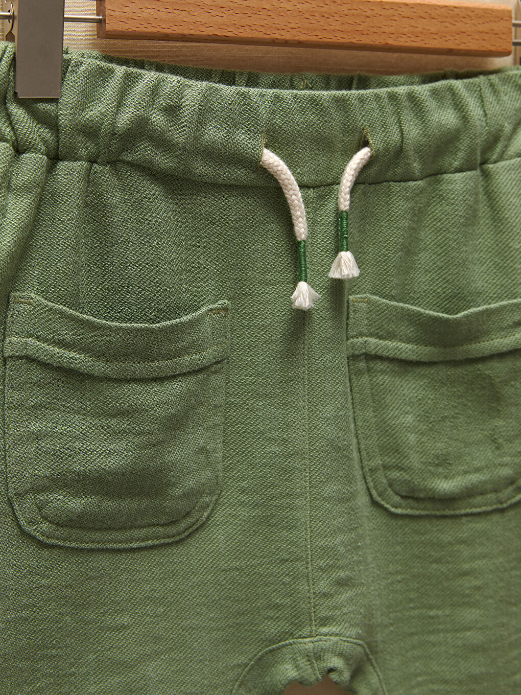 Yeşil Beli Lastikli Basic Erkek Bebek Şort-1