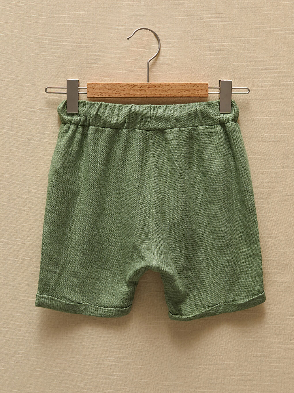 Yeşil Beli Lastikli Basic Erkek Bebek Şort-2