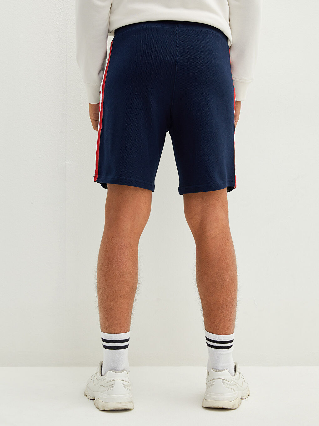 Lacivert Standart Kalıp Örme Erkek Şort-3