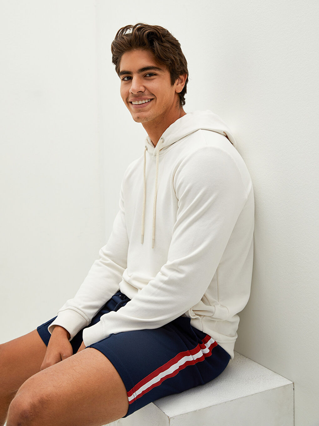 Lacivert Standart Kalıp Örme Erkek Şort-4