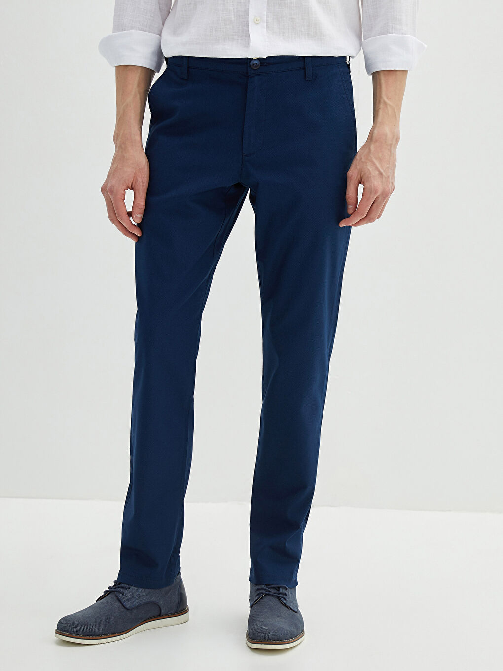 Lacivert Slim Fit Armürlü Erkek Pantolon-3