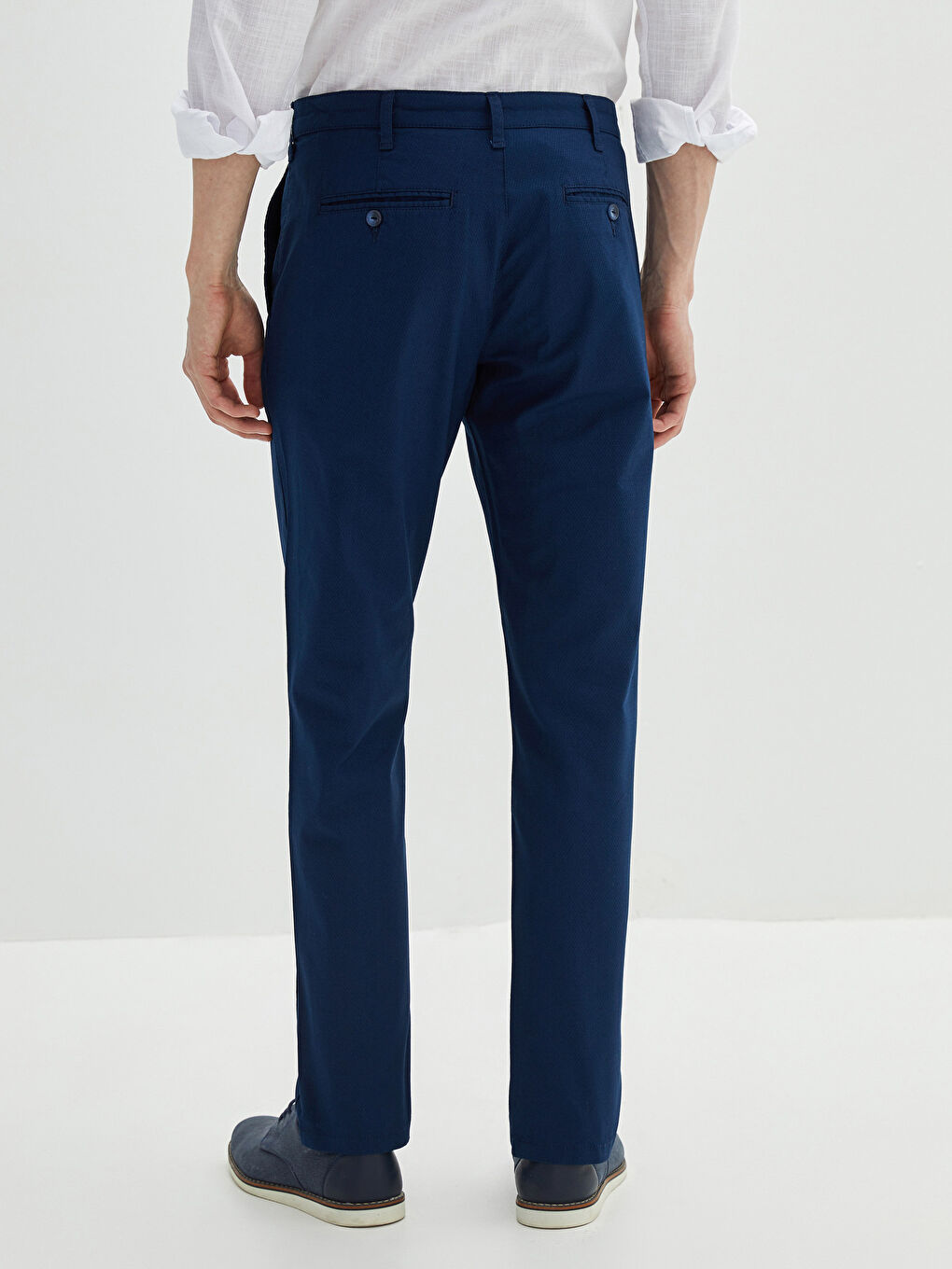 Lacivert Slim Fit Armürlü Erkek Pantolon-4