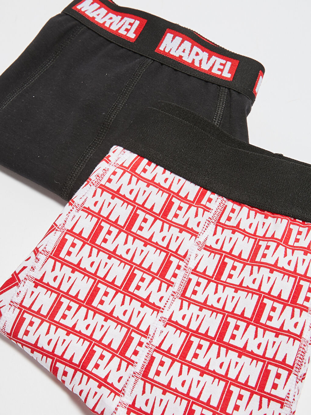 Siyah Standart Kalıp Marvel Baskılı Esnek Kumaş Erkek Boxer 2'li-1