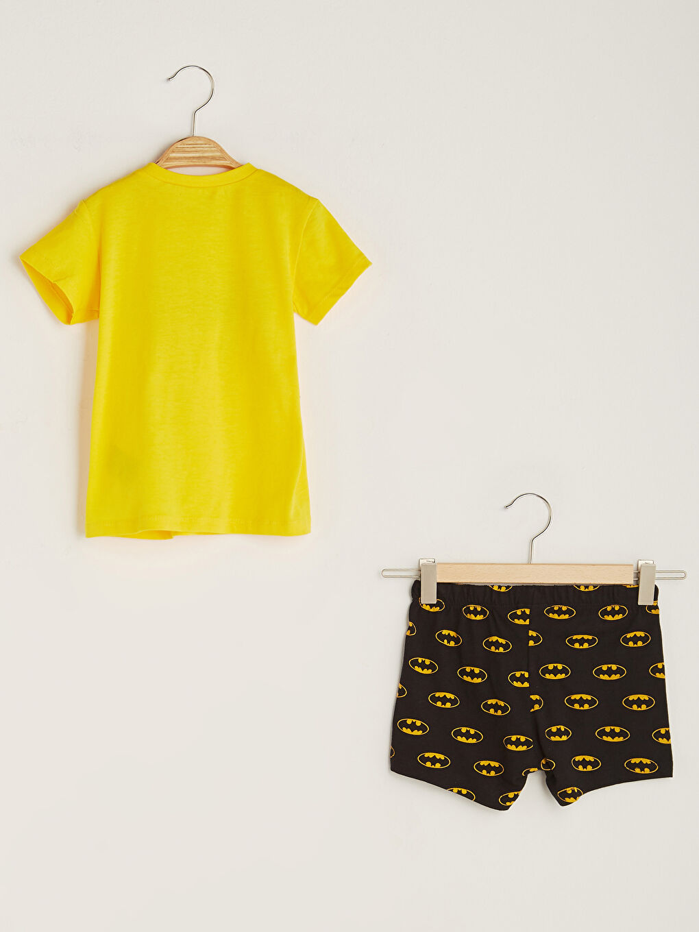 Ensemble de pyjama bébé garçon imprimé Batman à col rond et manches courtes-1