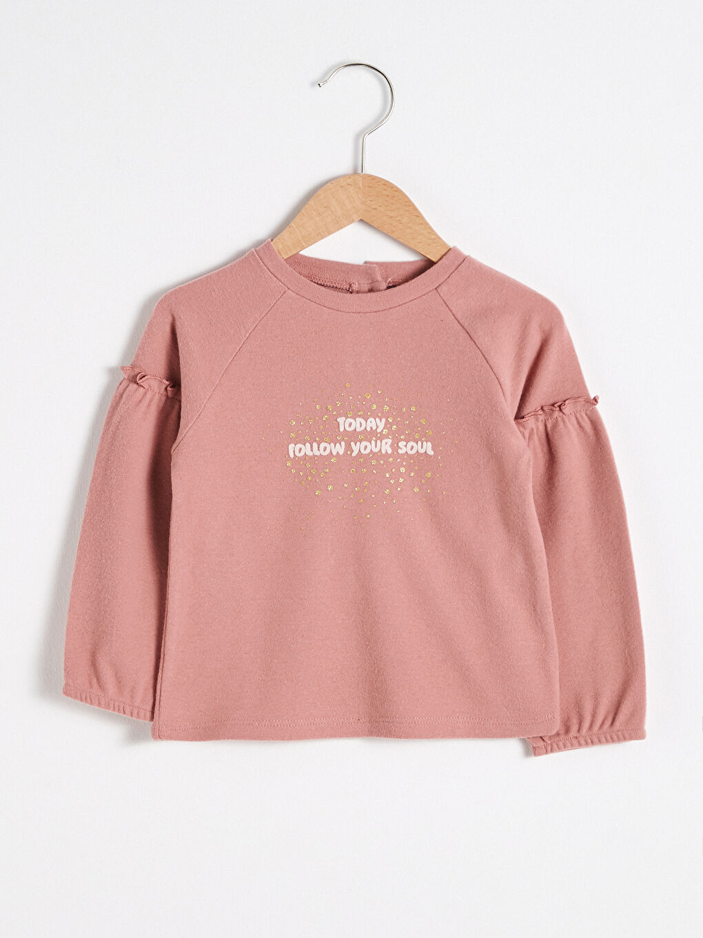 Pembe Kız Bebek Baskılı Sweatshirt