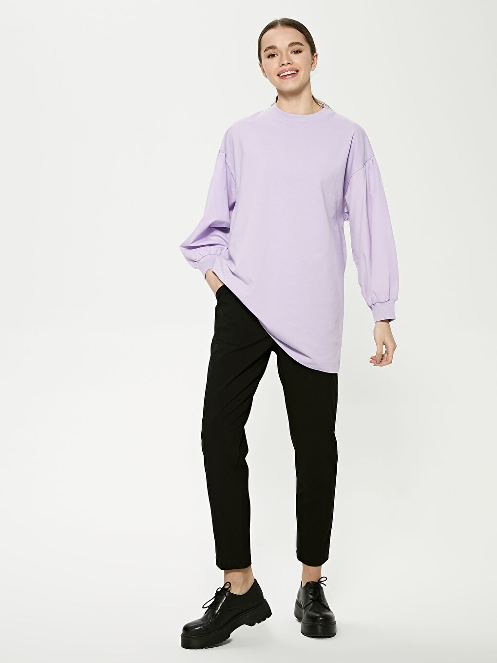 LCW Modest Elastic Waist Harem Trousers -S1AH13Z8-CVL