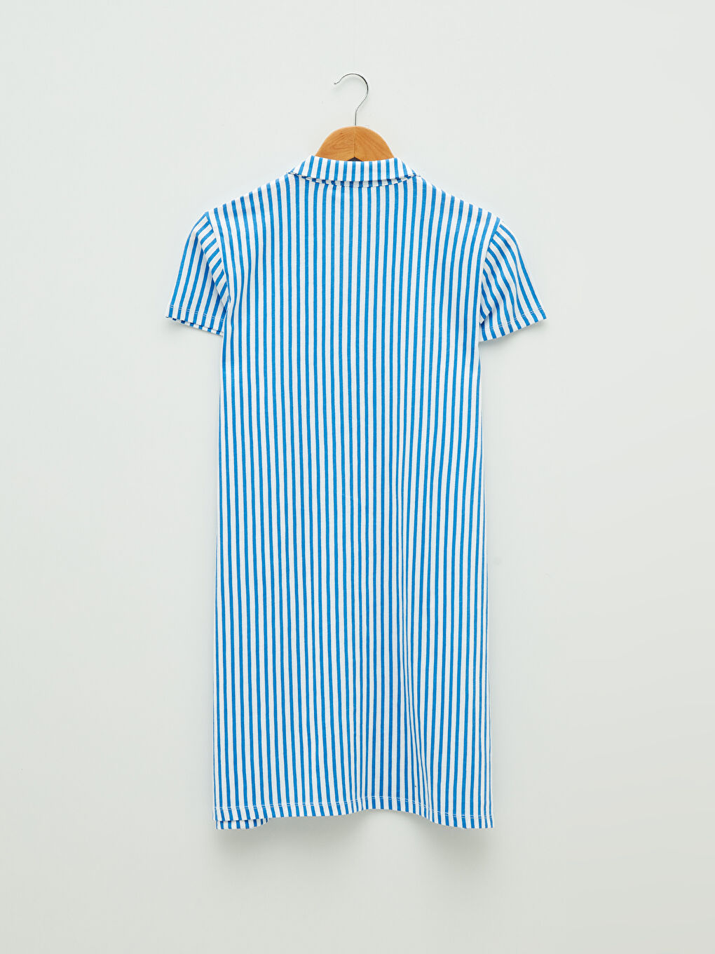 Beyaz Gömlek Yaka Baskılı Kısa Kollu Pamuklu Kadın Gecelik-6