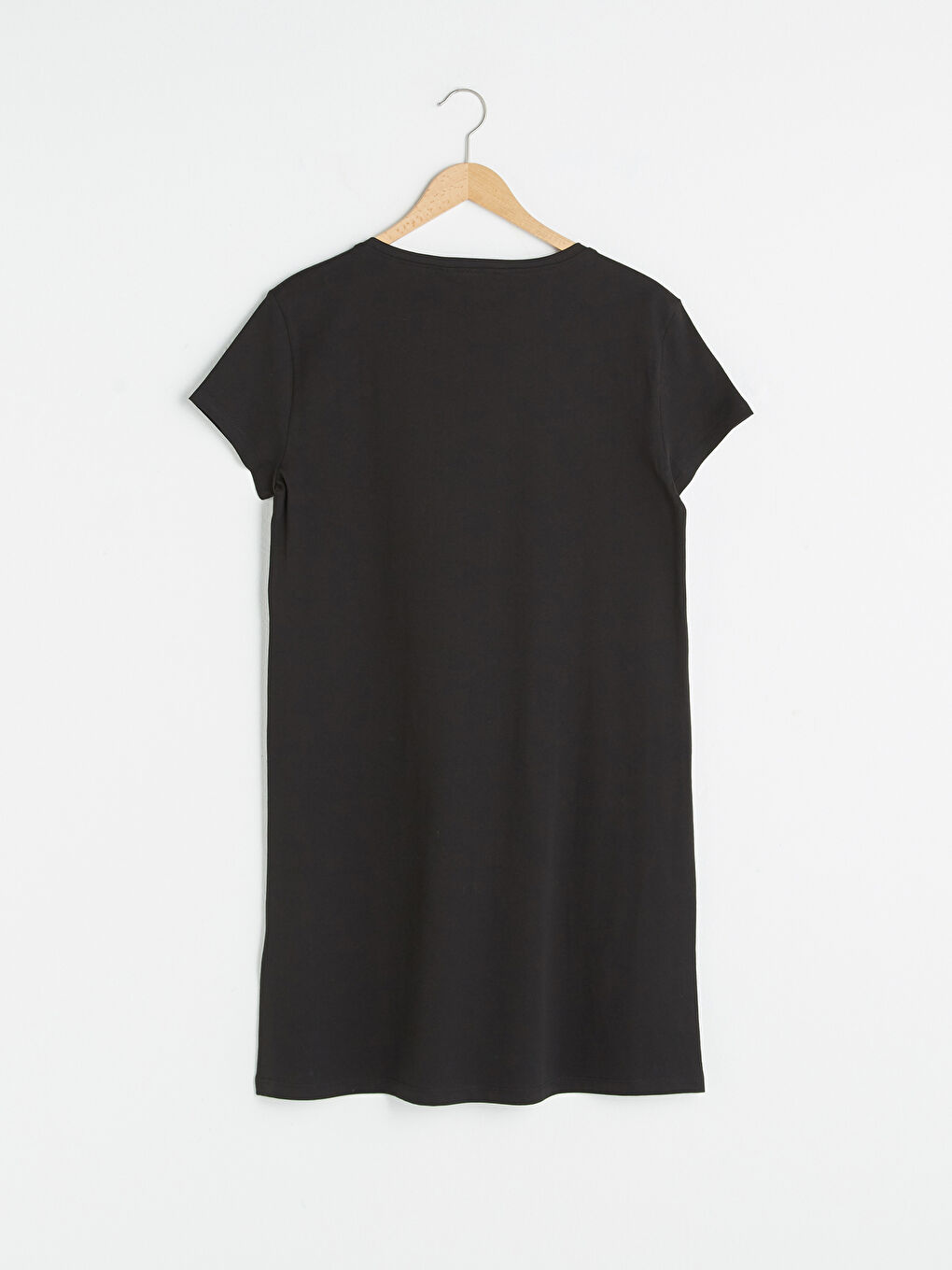 Круглий виріз горловини, з принтом, короткий рукав, бавовняна нічна сорочка для жінок-6