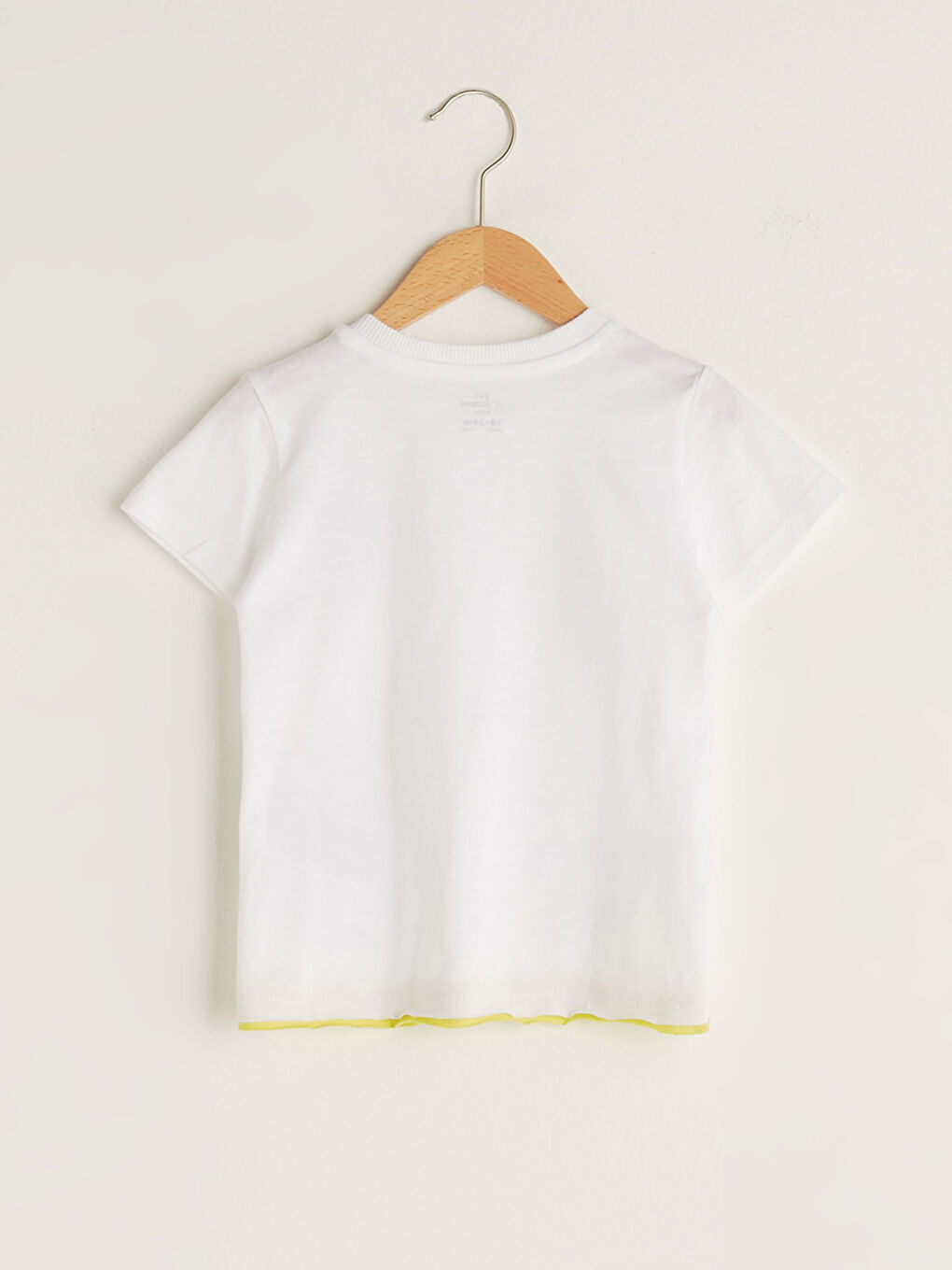 Beyaz Bisiklet Yaka Kısa Kollu Baskılı Erkek Bebek Tişört-1