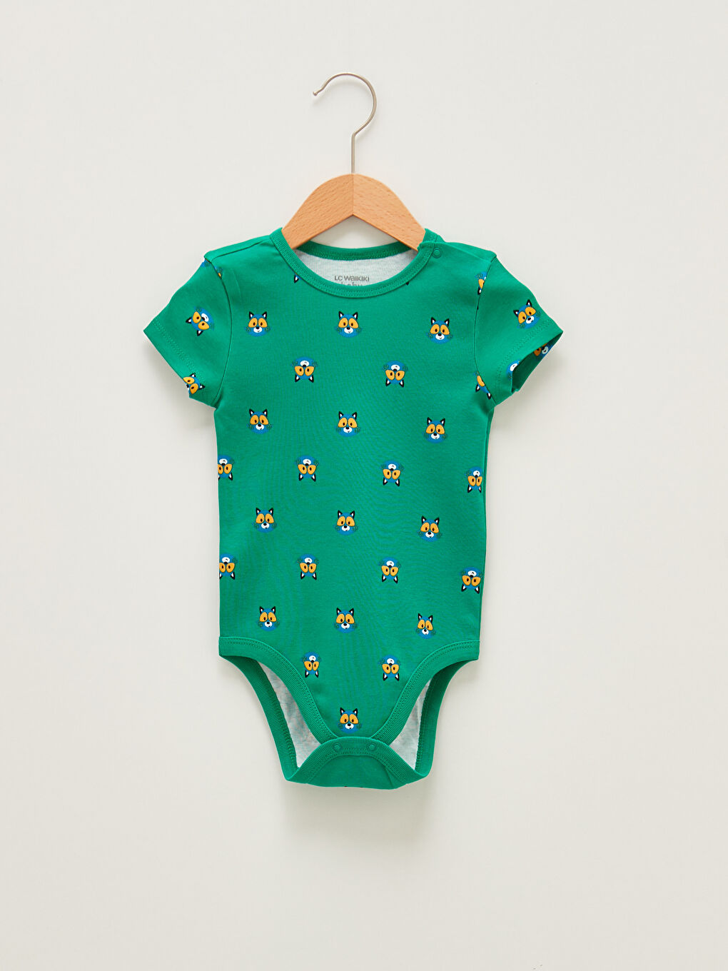 Turuncu Bisiklet Yaka Kısa Kol Baskılı Erkek Bebek Çıtçıtlı Body 2'li-3