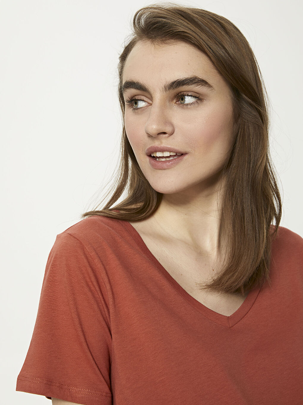 V-Neck Cotton Maternity T-Shirt-2