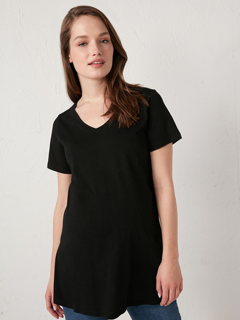 LCWAIKIKI Maternity T-Shirt für Schwangere aus Baumwolle mit V-Ausschnitt -S1AI84Z8-CVL