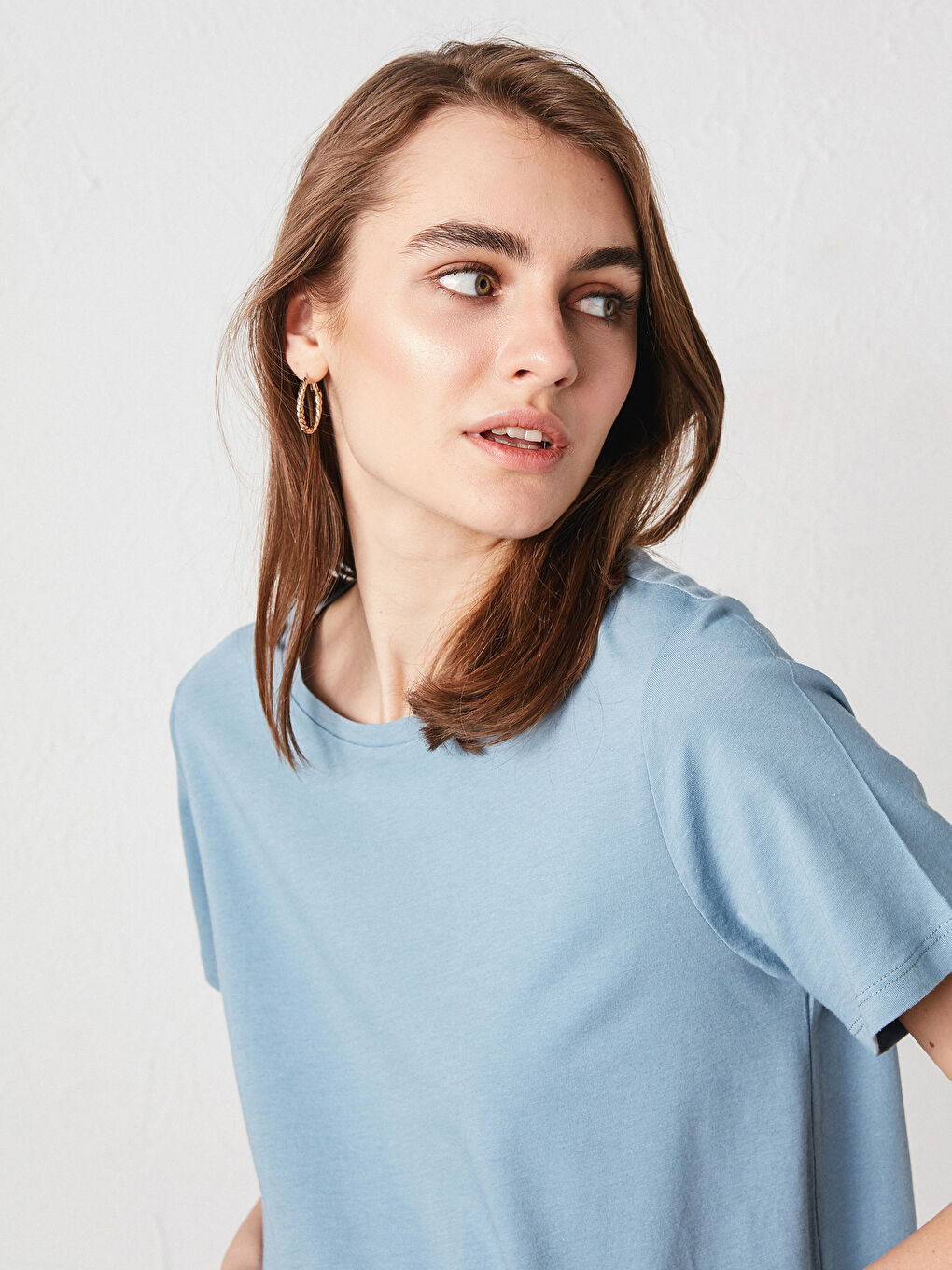 Crew Neck Regular Short Sleeve Cotton Maternity T-shirt-1