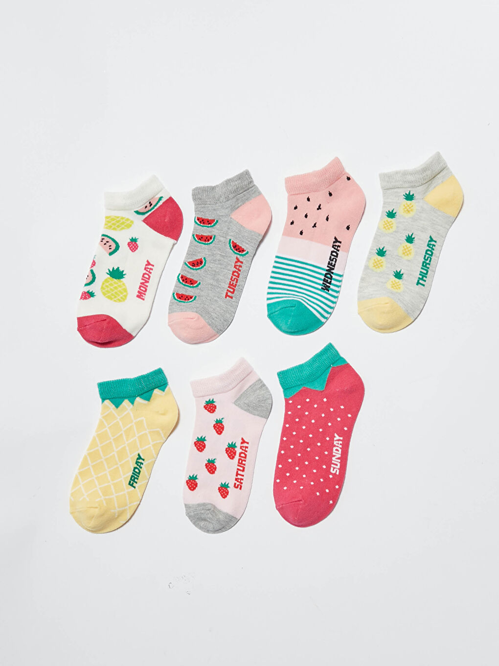 Набор из 7 пар коротких носков для девочек-1