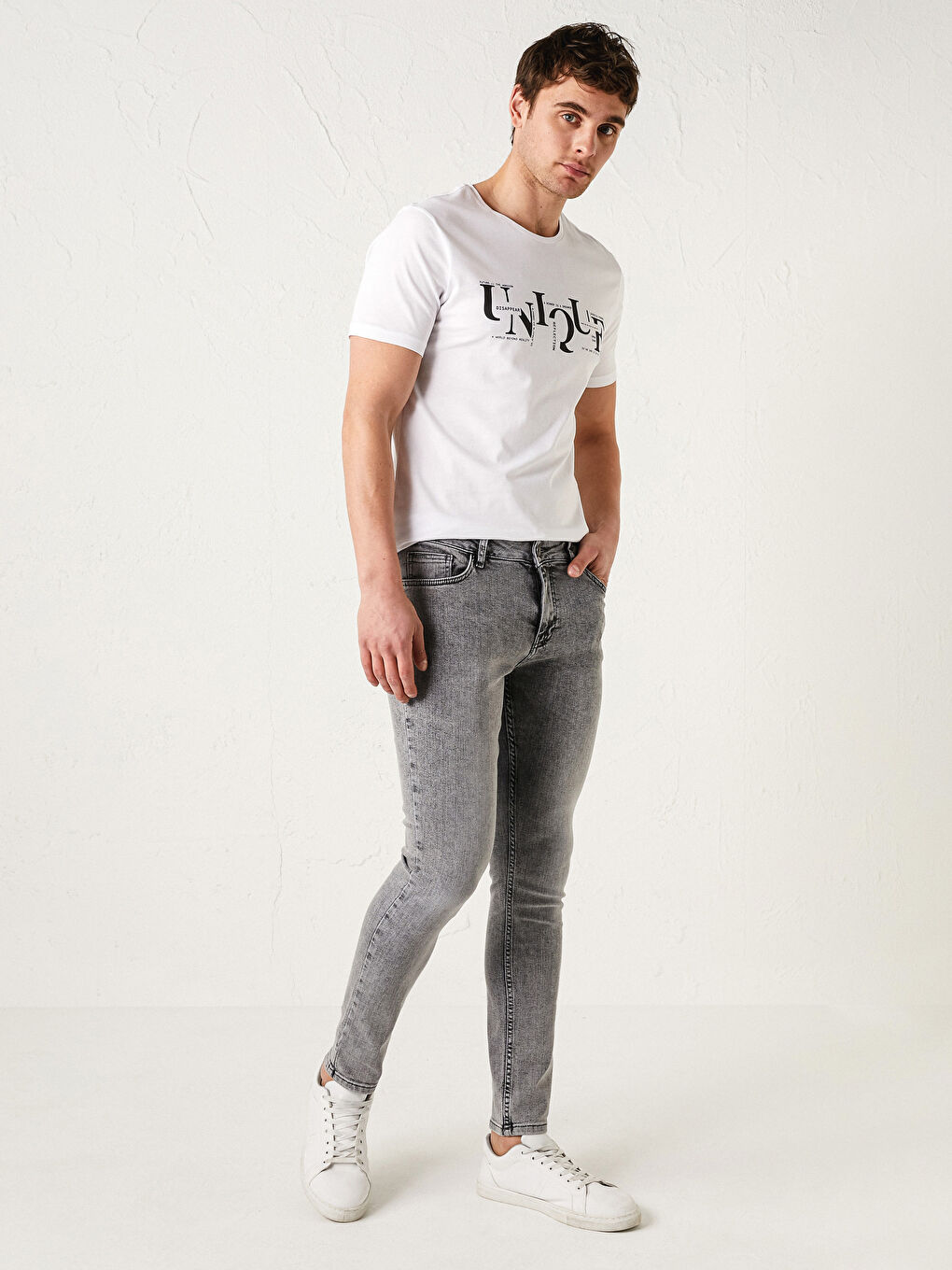 Gri 760 Skinny Fit Erkek Jean Pantolon