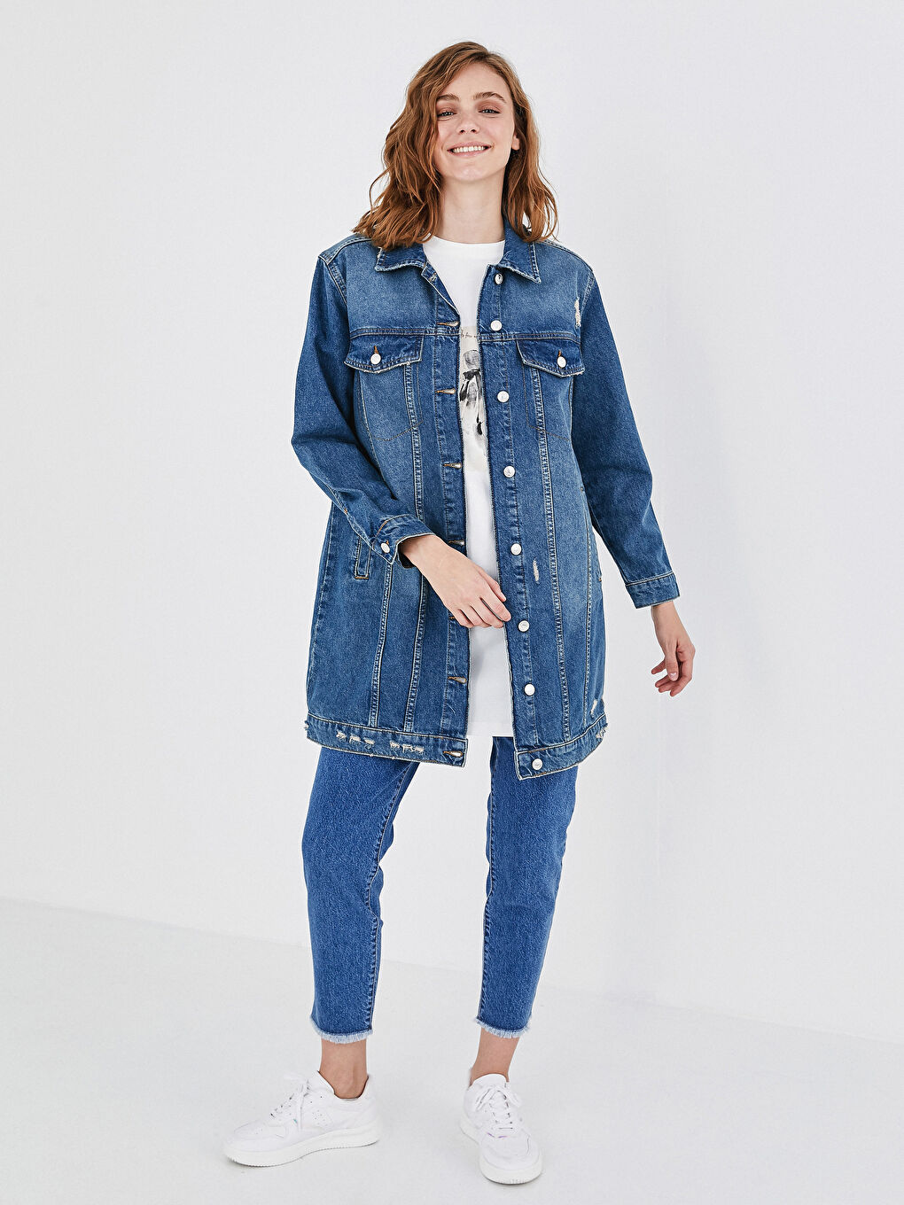 Long Jean Jacket with Pocket-2