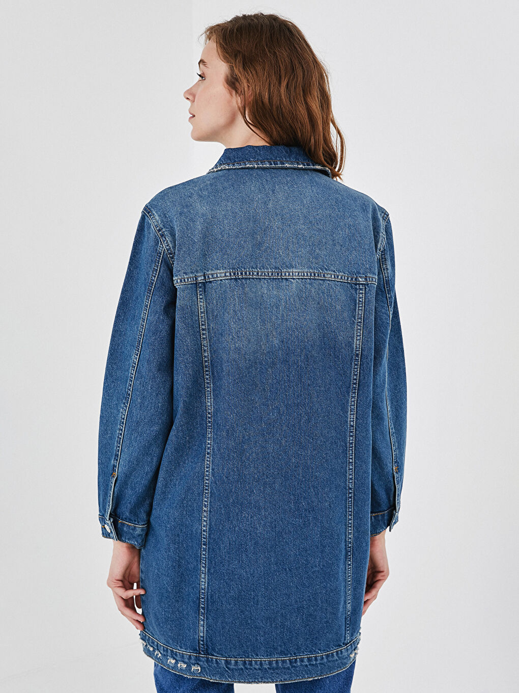 Long Jean Jacket with Pocket-3