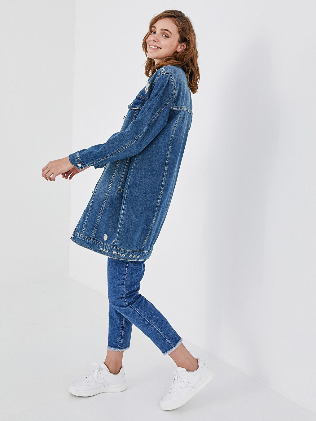 Long Jean Jacket with Pocket-4