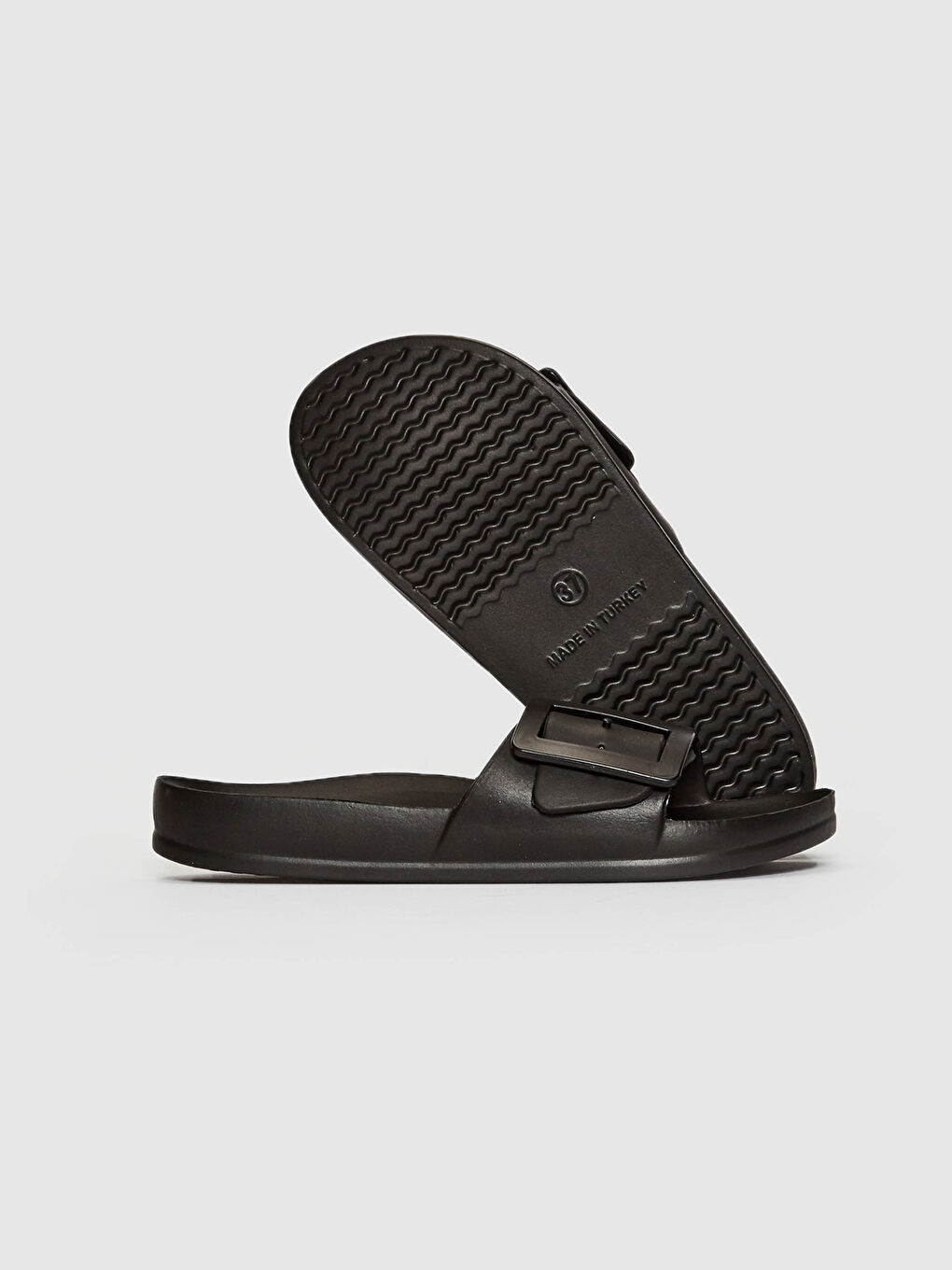 Siyah Kadın Tokalı Plaj Terliği-5