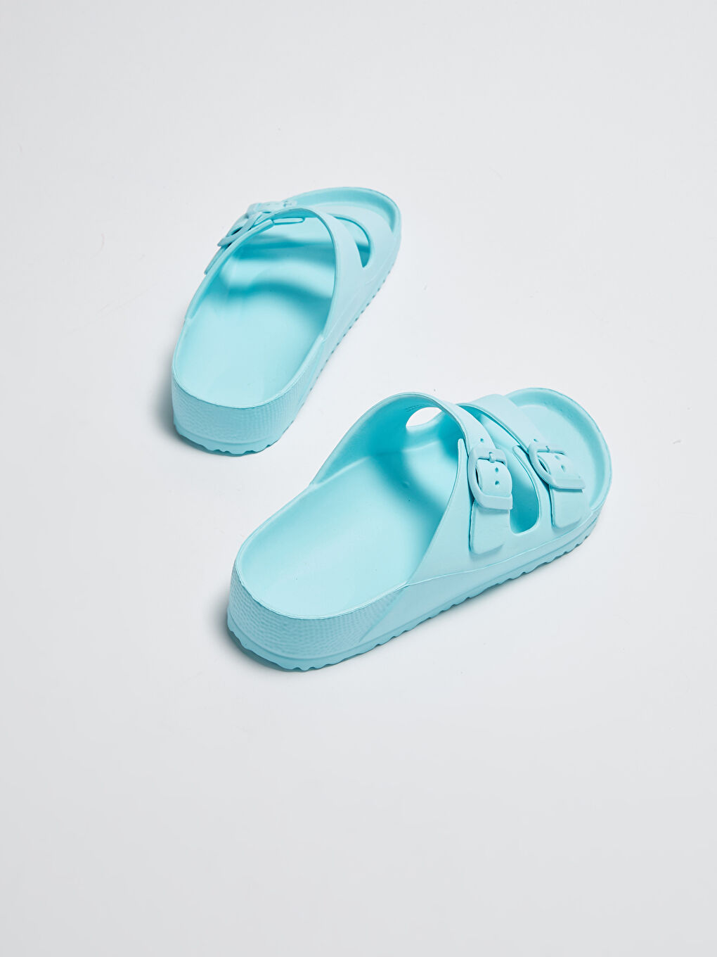 Women's Buckled Beach Slippers-4