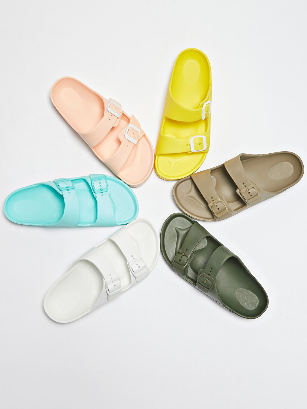 Women's Buckled Beach Slippers-4