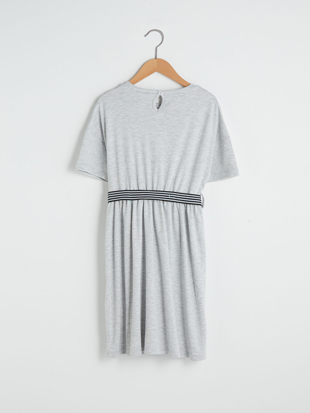 Beyaz Kız Çocuk Baskılı Elbise-1