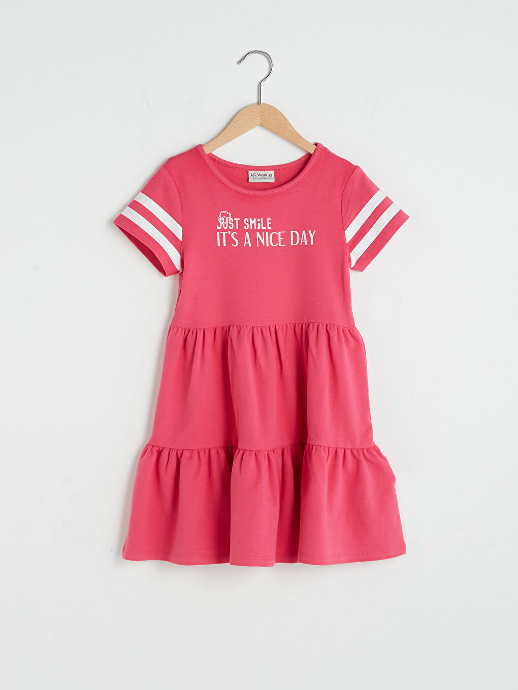 Robe à Col Rond Imprimée à Manches Courtes pour Filles
