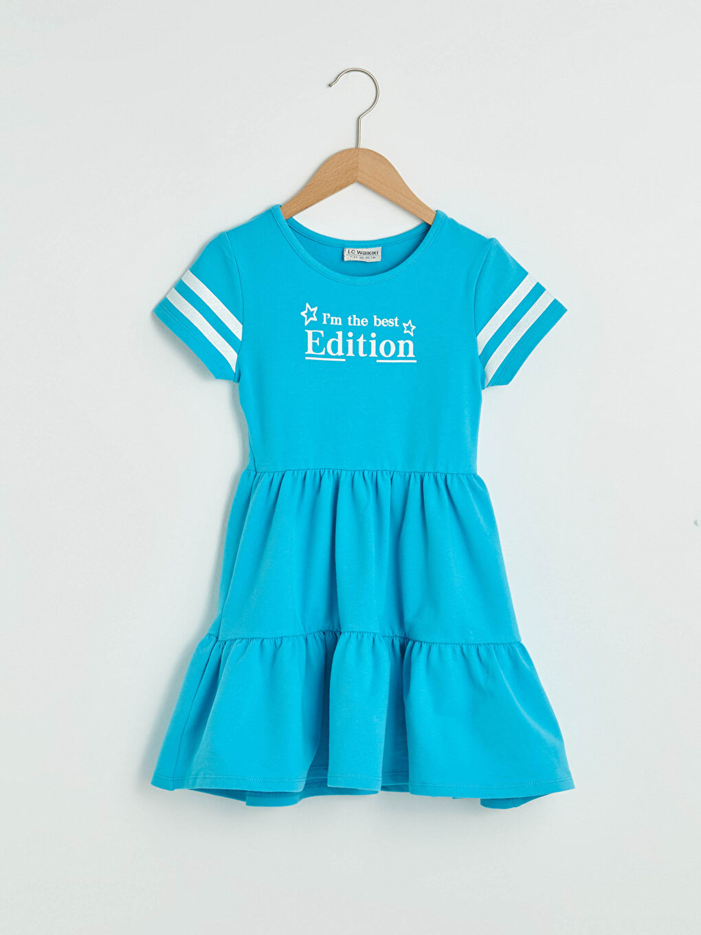 Robe à Col Rond Imprimée à Manches Courtes pour Filles