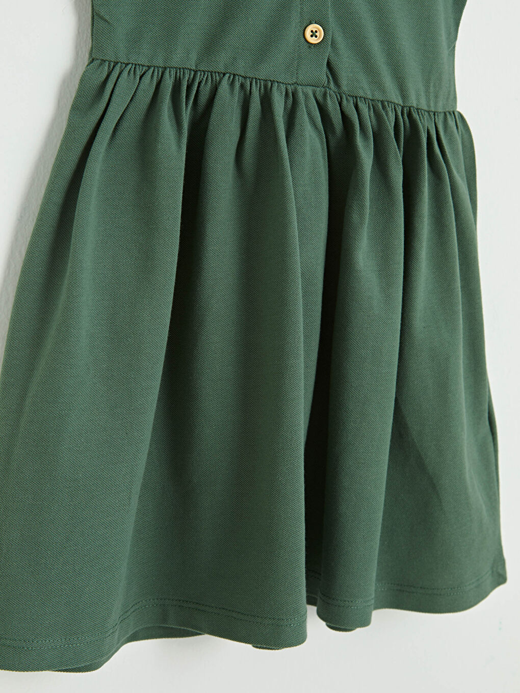 Классическое платье для девочек с короткими рукавами и воротником-поло-3