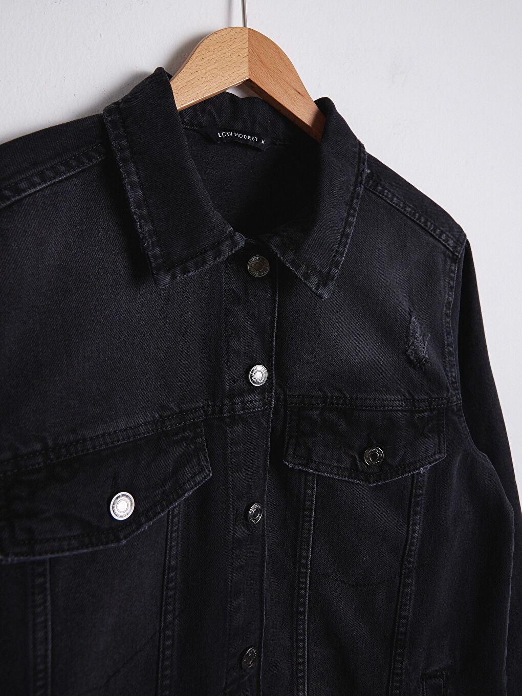 LCW Modest Long Jean Jacket with Pocket -S1AL91Z8-326