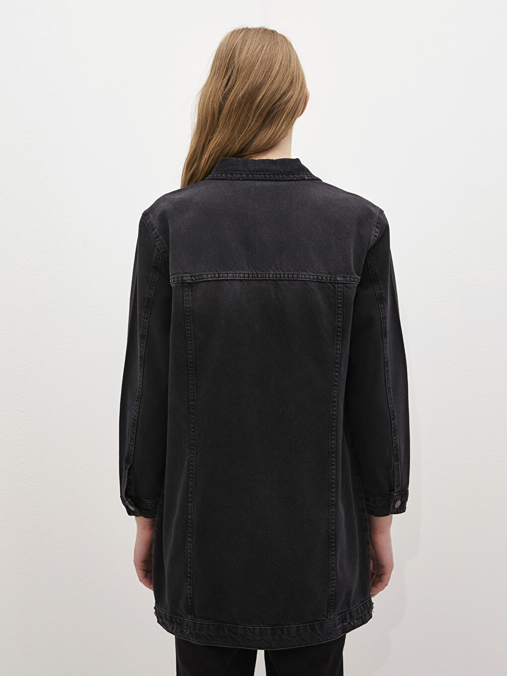 LCW Modest Long Jean Jacket with Pocket -S1AL91Z8-326