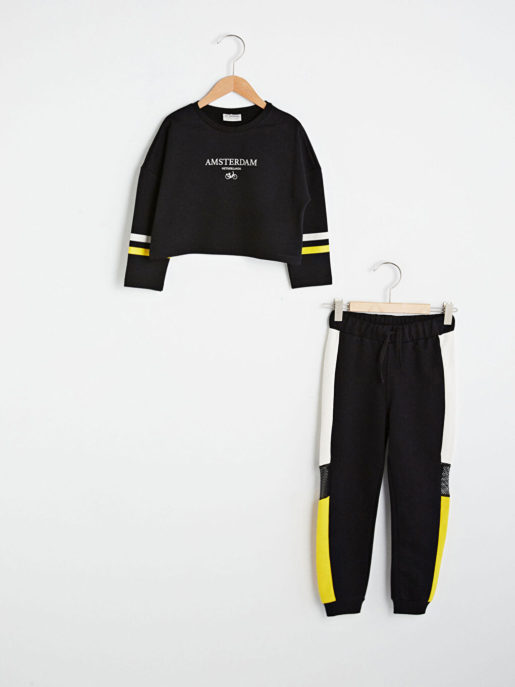 LCW Kids Crew Neck Printed Long Sleeve Girls' Sweatshirt and Sweatpants -S1AP75Z4-CVL